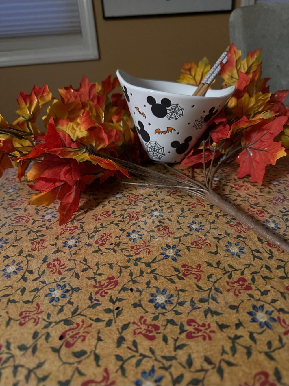Disney White and Black Halloween Mickey Ceramic Accent Bowl